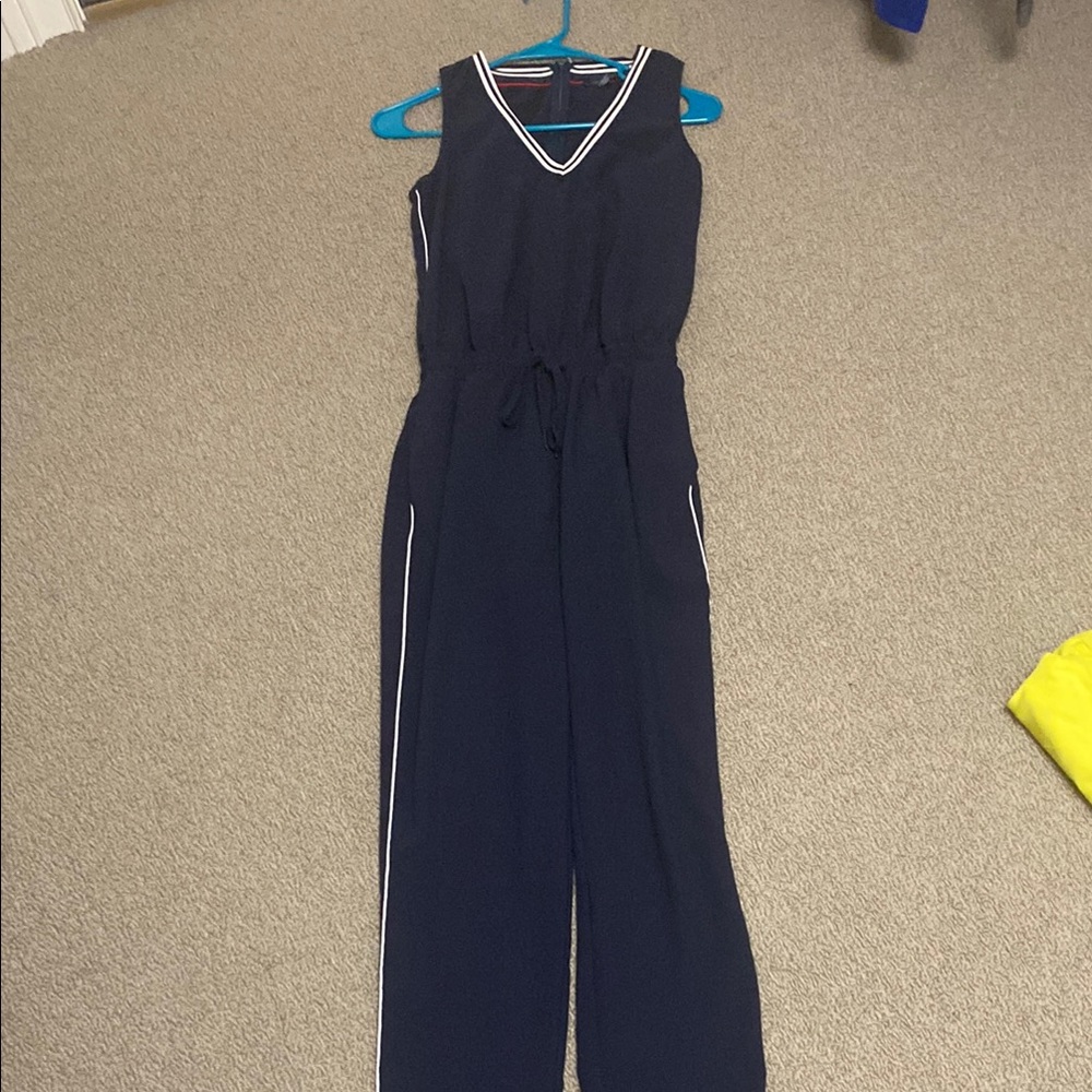 Tommy Hilfiger Blue Sleeveless Jumpsuit with V-Neckline